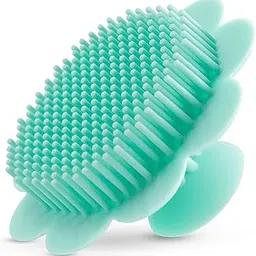 LuvLap Silicone Baby Shower Brush, Bath Scrubber, Loofah for Babies, Exfoliating Body Scrubber, Scalp & Body Brush (Green)-picture-28