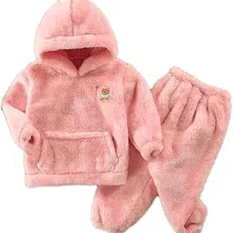 naman Kids Winter Fleece Pullover Sweater Coat Set for Toddler Boys, Fleece Hoodie and Pants, Brown-picture-29