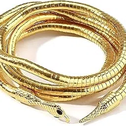 via mazzini Gold Plated Viper Snake Twist Luxe Bendable Adjustable Multi-Use Bend-And-Wrap Choker Necklace, Bracelet, Armlet, Anklet, Belt for Women And Girls (NK1293)-picture-27