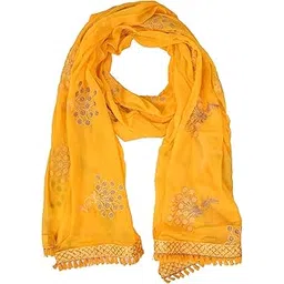 whiteheaven Heavy Embroidered Work Chiffon Dupatta for Womens & Girls With Fancy Lace-picture-36