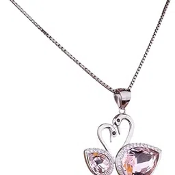 jenzo Love Swan Chain | Elegant Swan Pendant Necklace for Women | Symbol of Love & Grace | Premium Silver Jewelry Gift for Her-picture-48