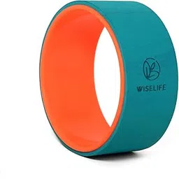 WISELIFE Yoga Wheel For Men & Women | Big Circle Wheel For Abs, Home Training, Deep Tissue Massage, Back Pain, Stretching, Back Bends,Sweat Resistant | 12.75x5.75 inch (Teal-Dark Orange)-image-61