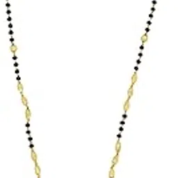 GVG jewellery American Diamond Gold Plated Short Size (18") Inch Designer Mangalsutra Jewellery for Women-picture-10