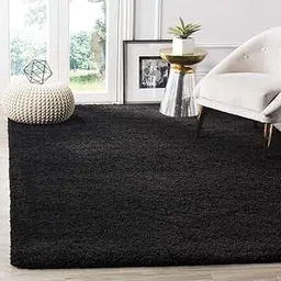 Carpet for Living Room and Bedroom, Soft Woven New Elegant Plain Carpet for Home decore, [size-3x5 feet],[Colour-Black O]-picture-11