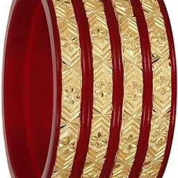 Barrfy Collection's Micro Plating Gold Plated Bangles Kada Set (Pack of 4 Bangles Set)-picture-35