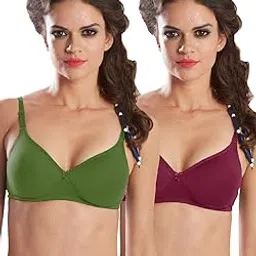 sonari 0026 Women's Heavily Padded T Shirt Bra | Seamless, Wire Free, Perfect Design for Low Neckline Outfits | Skin Friendly Polyster Used for All Day Comfort (Pack of 2)-picture-45