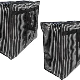 MARQUEONN ® CANVAS Multi-Purpose Underbed Storage Bag For Clothes/Blankets/Saree With Zipper Closure & Handle Rectangular (pack of 2)-picture-25