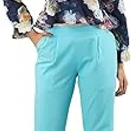 digital shopee Women Cotton Regular Fit Elastic Waist Casual Ankle Pant Trouser with Two Side Pocket-picture-28