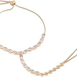 rubans Womens 18KT Gold-Plated Ring Bracelet With Hathphool-picture-26