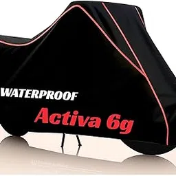 Kayme Activa 6G Waterproof Bike Cover Heavy Duty Premium Taffeta Motorcycle Cover | UV Protection, Dustproof, All Weather, Scratchproof, Two Wheeler Body Cover with Elastic Bottom (Black Red)-picture-29