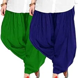 S R Collection Brand Women Pure Cotton Ethnic Punjabi Patiala Salwar (Multicolored, Pack of 2,Free Size)-picture-20