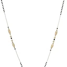 Stylish Gold-Plated Mangalsutra Necklace with AD Stone Studded Modern Pendant, Ethnic Traditional Black Beaded Contemporary Fashion Tanmani Chain Jewellery Gift for Women and Brides-09-image-57