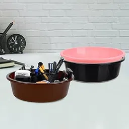 Homestic Pack of 3 Desk Organizer | Stationery Organizer | Multipurpose Organizer | Office Supplies for Pen-Pencil-Staplers | Desktop Organizer | 6 LTR | Black & Light Pink & Brown-picture-28