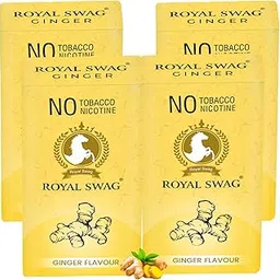 ROYAL SWAG Natural Herbal Cigarettes Ginger Flavour(40 Sticks) 100% Tobacco-Free and Nicotine-Free Ayurvedic Herbs Clove, Tulsi, and More | Free From Additives and Chemicals-image-23