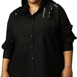 high star clothing High Star Women Solid Cotton Oversized Fit Collar Long Sleeve Shirts 76-picture-36