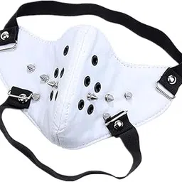White PU Leather Half Face Mask Steampunk Gothic Dust Mask Motorcycle Rider|Clothing, Shoes & Accessories | Costumes, Reenactment, Theater | Accessories | Masks & Eye Masks-image-1