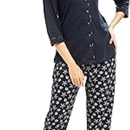 av2 Women's Cotton Butterfly Printed Night Suit Set of Shirt & Pajama Set -4030-picture-29