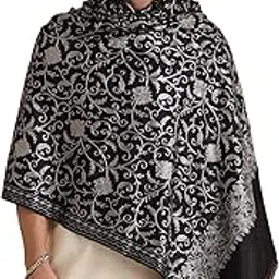 Ethnic Kashmiri Embroidery Shawl/Stole for Men, Pure Wool Feel, Smooth & Light Weight, Full Size Shawl for Gents-image-2