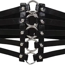 Generic Vintage Women's Punk Rivets Black Leather Wide Waist Belt Out Band Cincher|Clothing, Shoes & Accessories | Womens Accessories | Belts|1 Piece Wide Leather Waist Belt For Women-picture-40