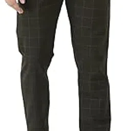Men Olive Trousers in Graph Checks-image-23