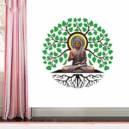 Rawpockets Peaceful Lord Buddha Meditation Tree Self Adhesive Sticker-picture-53
