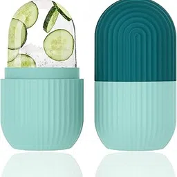 Eshop Face Ice Roller for Glowing Skin, Puffy Eyes, Relaxation & Facial Skin Care | Silicone Ice Cube Roller for Pores Tightening | Reusable & Unbreakable Face Massager for Men & Women (Teal Green)-picture-23