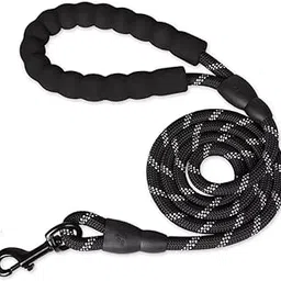 Agirav Tail 5 Feet Dog Leash with Comfortable Padded Handle and Highly Reflective Threads for Small Medium and Large Dogs (5FT-1/2'', Black)-picture-34