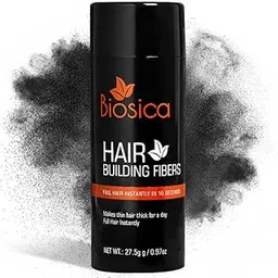 Biosica Hair Building Fibers 27.5Gm - For Thin & Fine, Hair Thickening Fibers For Men & Women, Like Caboki,Toppik etc. (Black)-picture-18