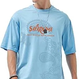 bewakoof Men's Graphic Print Oversized Fit T-Shirt-picture-42