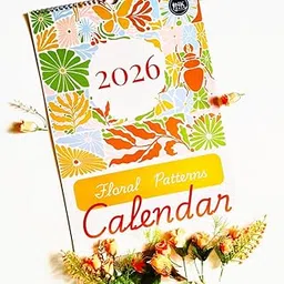 12"x9" Floral Wall Calendar 2026 | Full-Page Tile Patterns | Modern 2D Art | Matte Laminated | Indian Holidays | Wiro-Bound-image-63