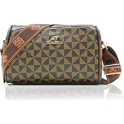 look n lock Trendy Women's Broad Belt Monogrammed Crossbody Sling Bag, Stylish Durable Vegan Leather Ladies Purse, Shoulder Bag for Girls, Fancy Party Handbag, Affordable Wedding Gift-picture-39