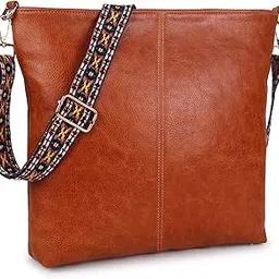 dluxe Pure Vegan Leather Crossbody Bag Sling bag for women girls with Bohemain Strap, Retro Fashion Hobo Shoulder bag for office travel Decorative Ethnic Pattern Handbag-picture-52