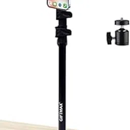 GIFTMAX Overhead Desk Mount, Tabletop C-Clamp Mount Stand, Adjustable Metal Stand with Standard 1/4" Screw Tip for DSLR Camera, Ring Light, Video Light, Panel Light(CM02)-image-31