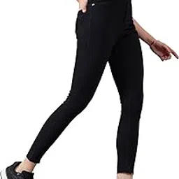 dolce crudo Women's Slim Fit High Rise Cropped Length Stretchable Denim Jeans (DOAW25DEN64-74-381-32, Midnight Black, 32)-picture-15