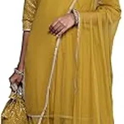 libas Womens Solid Georgette Straight Kurta With Palazzos and Dupatta-picture-19
