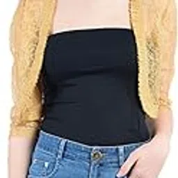 peptrends Pleated Neckline Net Shrug-picture-19