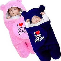 BRANDONN New Born Baby Blanket Pack of Hooded Swaddle Crib Wrapper Or Wearable Blanket for Baby Boys and Girls Pack of 2, (0-6 Months)-picture-33