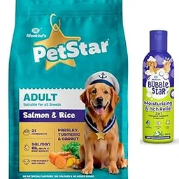 Adult Dry Dog Food (High Protein) Samon & Rice Flavor, 3kg and Mankind BubbleStar Neem & Aloe Vera 2-in-1 Shampoo & Conditioner for Dogs & Cats,200 ml-picture-21