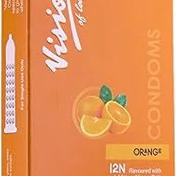 Vision Of Love Super Dotted Real Feel Condoms for Men | Ultra Soft | For Extra Pleasure and satisfaction | Long Lasted, Lubricated | Orange Flavour Condoms - 12 (Pack of 1)-picture-58