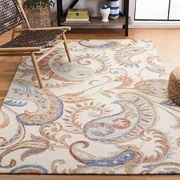 Handmade Pure Wool Collection Home and Decor Carpet for Living Room. Bedroom. Hall Size 5 x 7 feet (150X210 Cm) Multy F135-picture-13
