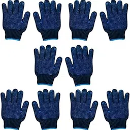 Cotton Plain Winter/Normal Use Hand Gloves Reusable Washable Knitted Cotton Hand Gloves Unisex - Comfortable & Durable | Multi-Purpose Use for Cleaning, Gardening & Driving Dotted Gloves (Pack Of 5)-picture-61