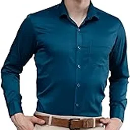zodara Men's Regular Fit Full Sleeve Satin Silk Shirt-picture-19