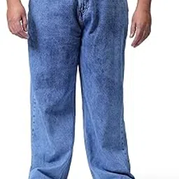 hardsoda by The Indian Garage Co Men Plus Size Baggy Fit Solid Mid-Rise Jeans-picture-29