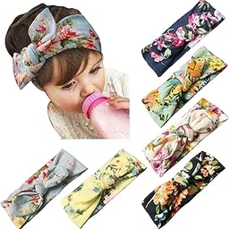 BABYMOON Girls Hairband Turban Knotted Nylon Hairband for Girls, Pack of 6 - Multicolor-image-35