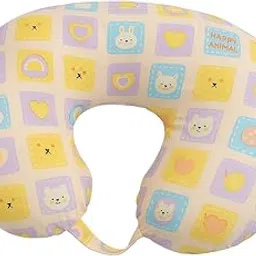 DTR Creation Baby Feeding Pillow | Soft U-Shaped Nursing Pillow for Breastfeeding & Support | Comfortable Cotton Cushion for Newborns & Moms | Cute Bunny & Heart Print – Yellow Multicolor-image-36