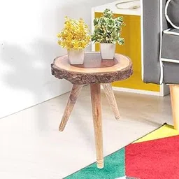 Unique home Antique Wood End Table | Side Table | Small Coffee Table | Plant Stand for Home Decoration | Foldable Wooden Legs Side Stool | 11'' x 13'' | Sheesham Wood Gamla Stand-picture-26
