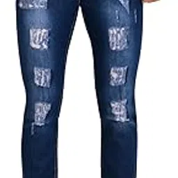 comfits Men Denim Stylish Slim Blue Rough Jeans-picture-13