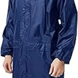 adorazone Men's Polyester Double-Layer Long Raincoat Poncho with Pockets, Adjustable Cap and Cover-picture-53
