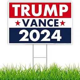 Trump Vance 2024 Yard Sign, Donald Trump President JD Vance Vice President 2024 Yard Sign, 18" x 12" Double-Sided Sign, Metal H-Stake-image-27