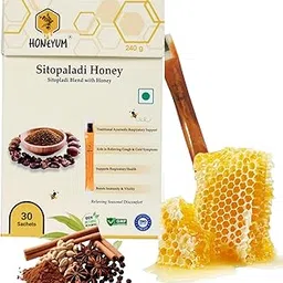 Honeyum Shitopaladi Honey | Mess-Free 8g x 30 Sachets | Easy to Carry & Use | Zero Sugar Added | Tear Squeeze Eat | A Grade Honey-picture-30